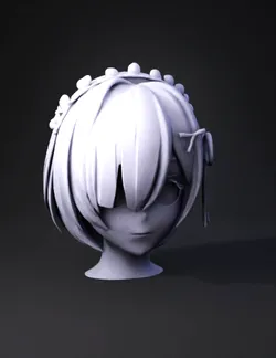 Create a highly accurate anime hairstyle 3D model based on the provide