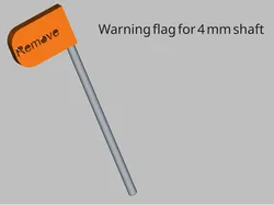 Warning flag for 4 mm shaft