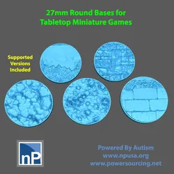 27mm Round Bases for Tabletop Miniature Games - pack 1 Free 3D Print Model in Game Accessories 423196
