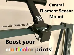 Boost your multicolor prints! Central filament sensor mount with filament clips for single / double spool configuration for Elegoo Neptune 3 / 4 Pro Plus Max