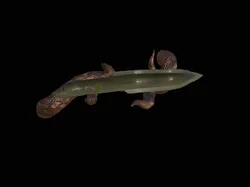 Eel underwater statue on the wall