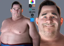 Fat Man naked and clothed