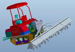 Rotary tiller with crawler tractor