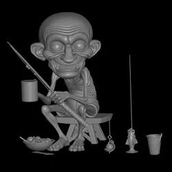 Sculptures & Artworks STL تنزيل - fisherman grandfather design - BiLeN MeSH SToRe