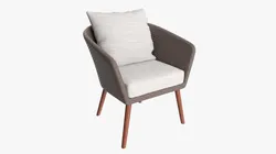 Brown Wicker Chair With Cushions