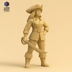 Corsaria - Fearless pirate of the seas Low Poly style