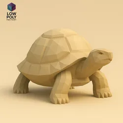 Earth Turtle - Long-lived terrestrial reptile with a tough shell Low Poly style
