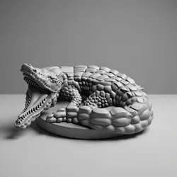 Fișiere pentru imprimante 3D | Fișier 3MF | Crocodrile Sculpture