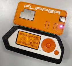 Flipper Zero Wi-fi dev board with "Flipper" label
