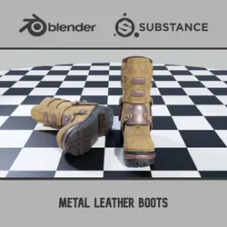 Metal Leather Boots