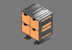 Modular storage box 20 × 20 × 15 cm-4 drawers