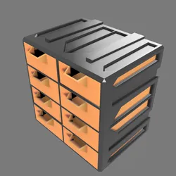 Modular storage box 20 × 20 × 15 cm - 8 drawers