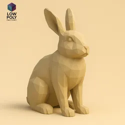 Rex Rabbit - Elegant breed with short ears and velvety Low Poly style fur.
