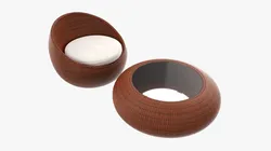 Round Wicker Table With Round Chair Set