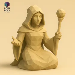 Sorceress - Master of dark magic and Low Poly style incantations.