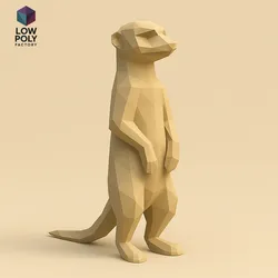Suricata - Curious African desert mammal Low Poly style