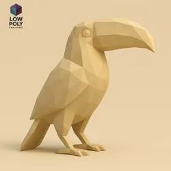Toucan - Exotic tropical bird with large colorful beak Low Poly style