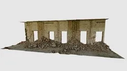 Brick rubble under the wall