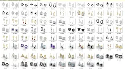 Earring bulk 3dm 50 files ready to print part 01 3D Print Model in Earrings 426487