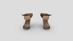Flapped Neck Brown Leather Hiking Boots
