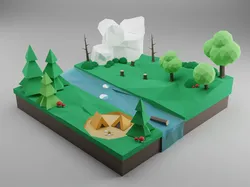 Forrest landscape Low-poly