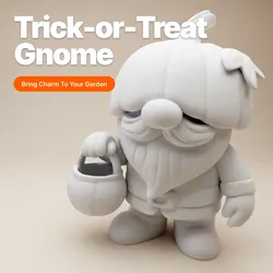 Other STL Download - Trick-or-Treat Pumpkin Gnome – Halloween 3D Printable Figuriby Ekoscape