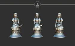 Pawn Alice Madness Returns Chess Set 3D Print Model in Board Game 427712