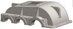 Two-stage helical gearbox housing