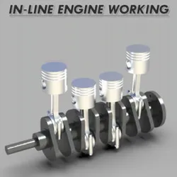Working of 4 cylinder inline engine