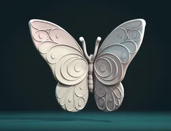 Butterfly W 3D Print Model in Sculpture 429667