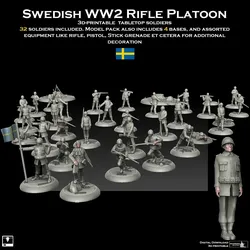 Characters & Creatures STL Descărcare - Swedish WW2 Rifle Platoon Early-War Era - user2392712116