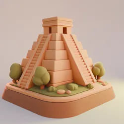 Chichén Itzá Cartoon – Playful Decorative Maya Sculpture