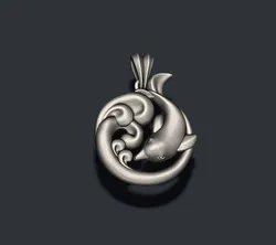 Dolphin pendant 3D Print Model in Pendants 430410