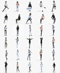 Female Woman Character Kenzie 35 Poses Mega Pack
