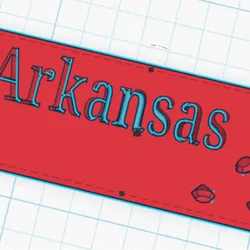 Gratis Jewelry & Accessories STL indir - Arkansas State Tag kechain - Lotldog_Isaiah