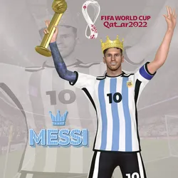 King Messi 3D Print Model in Figurines 428202