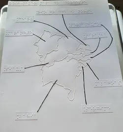 Tactile image: Brazil's Northeast Region Political Map