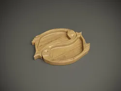 Wood model fish compartmental dish for cnc machine