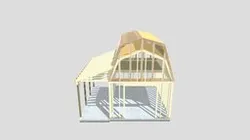 12x16 Barn with Porch with slab and taller truss