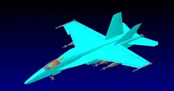 F-18E Fighter-Attack Aircraft Solid Assembly Model