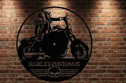 Laser-Cut Harley Davidson Clock