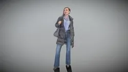 Pretty woman in black down jacket 405