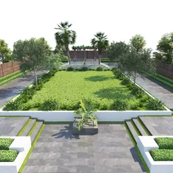 Private Park Landscape 3d exterior scene