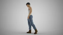 Punk Young Man 3D Print Model in Woman 432366