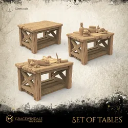 Set of Tables 3D Print Model in Terrain 430686