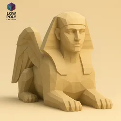 Sphinx - Mythological creature guardian of Egypt Low Poly style