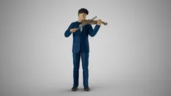 Violinist Man 3D Print Model in Woman 431424