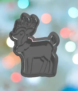 Christmas Reindeer With Wreath Cookie Cutter