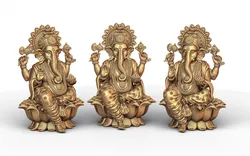 Ganesh Ji Lotus 08 3D Print Model in Pendants 409762