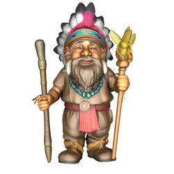 gratuită de Home Decorations & Ornaments STL Descărcare - Indianer Gartenzwerg (Gartenzwerg mit Indianerkopfschmuck) - Edgar081516
